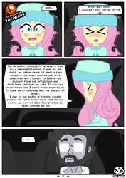 Size: 2480x3507 | Tagged: safe, artist:theminus, fluttershy, human, comic:fluttershy the dark secret, equestria girls, g4, blushing, car, comic, embarrassed, eyes closed, female, high res, solo