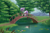 Size: 3000x2000 | Tagged: safe, artist:luminousdazzle, oc, oc only, oc:orchid, bird, duck, pony, unicorn, bridge, clothes, female, high res, lilypad, mare, river, scarf, scenery, smiling, solo, tree
