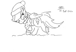 Size: 1024x713 | Tagged: safe, artist:gafelpoez, rainbow dash, pony, g4, snow