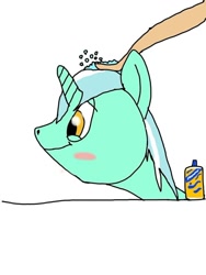 Size: 640x853 | Tagged: safe, artist:lekonar13, lyra heartstrings, pony, unicorn, g4, bath time, shampoo