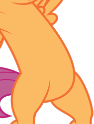 Size: 2430x3219 | Tagged: safe, artist:deadparrot22, edit, vector edit, scootaloo, pony, g4, sleepless in ponyville, belly, bipedal, cropped, female, high res, pictures of bellies, simple background, solo, transparent background, vector