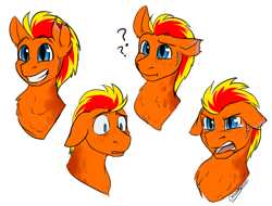 Size: 1250x950 | Tagged: safe, artist:cosmalumi, oc, oc only, oc:fireheart(fire), pegasus, pony, bust, scar, solo