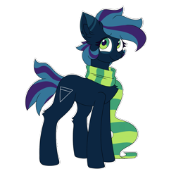 Size: 2035x2035 | Tagged: safe, artist:itazurana, oc, oc:cobalt, earth pony, pony, clothes, high res, scarf, simple background, transparent background