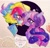 Size: 720x697 | Tagged: safe, artist:dollbunnie, rainbow dash, twilight sparkle, pegasus, pony, g4, alternate hairstyle, blushing, colored pencil drawing, eyelashes, female, glasses, heart eyes, instagram, lesbian, open mouth, ponytail, ship:twidash, shipping, short mane, smiling, traditional art, wingding eyes