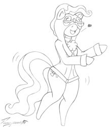 Size: 1024x1167 | Tagged: safe, artist:timmy_22222001, mayor mare, earth pony, semi-anthro, g4, arm hooves, clothes, cosplay, costume, female, hoodie, kigurumi, monochrome, pencil drawing, solo, traditional art