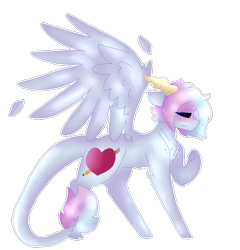 Size: 1312x1369 | Tagged: safe, artist:shinningblossom12, oc, oc only, demon, demon pony, original species, pony, black sclera, female, frown, horns, leonine tail, mare, raised hoof, simple background, solo, transparent background