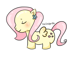 Size: 700x540 | Tagged: safe, alternate version, artist:itz-cindyrella, fluttershy, pegasus, pony, g4, eyes closed, female, mare, simple background, solo, white background