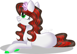 Size: 648x457 | Tagged: safe, artist:star-gaze-pony, oc, oc only, oc:red velvet, pony, female, mare, prone, simple background, solo, transparent background