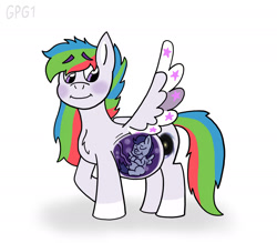 Size: 1792x1570 | Tagged: safe, alternate version, artist:gameponygirl1, oc, oc only, oc:unya, pegasus, pony, belly, fetus, male, male pregnancy, pregnant, solo, x-ray