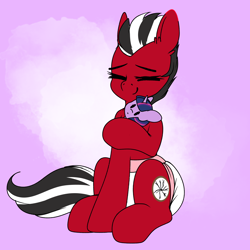 Size: 3000x3000 | Tagged: safe, artist:xcinnamon-twistx, twilight sparkle, oc, pony, g4, adult foal, diaper, eyes closed, high res, plushie, ponified, poofy diaper, request, shatter (transformers), sitting, transformers, twilight sparkle plushie