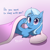 Size: 1600x1600 | Tagged: dead source, safe, artist:livehotsun, trixie, pony, unicorn, g4, blanket, blanket invitation, bronybait, chest fluff, cute, diatrixes, ear fluff, female, invitation, looking at you, mare, pillow, smiling, solo