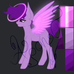 Size: 1000x1000 | Tagged: safe, artist:nel_liddell, oc, oc only, pegasus, pony, halo, pegasus oc, reference sheet, solo, watermark, wings