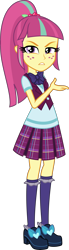 Size: 1378x5000 | Tagged: safe, artist:diegator007, edit, editor:slayerbvc, vector edit, sour sweet, equestria girls, g4, my little pony equestria girls: friendship games, bowtie, clothes, crystal prep academy, crystal prep academy uniform, crystal prep shadowbolts, female, freckles, frilly socks, high heels, high res, holly, kneesocks, looking at you, no makeup edit, pleated skirt, ponytail, school uniform, shoes, simple background, skirt, socks, solo, transparent background, unleash the magic, vector