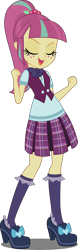 Size: 2000x6399 | Tagged: safe, artist:xebck, edit, editor:slayerbvc, vector edit, sour sweet, equestria girls, g4, my little pony equestria girls: friendship games, clothes, crystal prep academy uniform, female, freckles, high res, no makeup edit, plaid skirt, pleated skirt, school uniform, shoes, simple background, skirt, socks, solo, transparent background, vector, vest