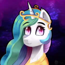 Size: 2200x2200 | Tagged: safe, artist:freak-side, princess celestia, alicorn, pony, g4, female, high res, looking at you, solo