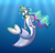 Size: 2100x2000 | Tagged: safe, artist:midnightfire1222, princess celestia, alicorn, angler fish, fish, merpony, pony, g4, angler seapony, female, high res, simple background, solo, species swap, underwater