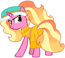 Size: 1070x951 | Tagged: safe, artist:徐詩珮, luster dawn, pony, unicorn, series:sprglitemplight diary, series:sprglitemplight life jacket days, series:springshadowdrops diary, series:springshadowdrops life jacket days, g4, alternate universe, clothes, dress, everest (paw patrol), eyelashes, female, hat, looking back, mare, paw patrol, sexy, simple background, smiling, solo, stupid sexy luster dawn, transparent background