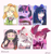 Size: 1376x1478 | Tagged: safe, alternate version, artist:violetstar36, twilight sparkle, angel, dog, gem (race), human, moth, pony, unicorn, anthro, g4, :d, anarchy stocking, animal crossing, anthro with ponies, bit gag, book, bow, bust, clothes, crossover, demon slayer, disguise, disguised angel, exorcist angel, eye clipping through hair, fallen angel, female, gag, gem, gem rejuvenator, glowing horn, hair bow, hazbin hotel, heavenborn, hellaverse, horn, isabelle, magic, mare, missing eye, moth angel, nezuko kamado, panty and stocking with garterbelt, reading, six fanarts, smiling, spinel, spinel (steven universe), spoilers for another series, steven universe, steven universe: the movie, telekinesis, that's entertainment, unicorn twilight, vaggie, weapon