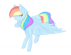 Size: 1400x1080 | Tagged: safe, artist:chrystal_company, rainbow dash, pegasus, pony, g4, female, mare, simple background, smiling, solo, white background