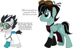 Size: 3422x2233 | Tagged: safe, artist:shadymeadow, pegasus, pony, apron, clothes, colt, crossover, goggles, high res, lab coat, male, ponified, romeo, simple background, stallion, transparent background, varian