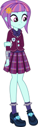 Size: 1512x5000 | Tagged: safe, artist:diegator007, sunny flare, equestria girls, equestria girls specials, g4, my little pony equestria girls: dance magic, bowtie, clothes, crystal prep academy, crystal prep academy uniform, crystal prep shadowbolts, eyeshadow, female, flower, flower in hair, high heels, high res, makeup, pleated skirt, school uniform, shoes, simple background, skirt, socks, solo, transparent background, vector