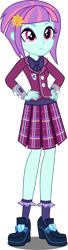 Size: 1440x5316 | Tagged: dead source, safe, artist:xebck, sunny flare, equestria girls, g4, my little pony equestria girls: friendship games, bowtie, clothes, crystal prep academy, crystal prep academy uniform, crystal prep shadowbolts, eyeshadow, female, hand on hip, high res, makeup, pleated skirt, school uniform, simple background, skirt, solo, transparent background, vector, wristband