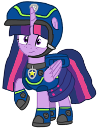 Size: 762x976 | Tagged: safe, alternate version, artist:徐詩珮, twilight sparkle, alicorn, pony, series:sprglitemplight diary, series:sprglitemplight life jacket days, series:springshadowdrops diary, series:springshadowdrops life jacket days, g4, alternate universe, base used, chase (paw patrol), clothes, cute, dress, eyelashes, female, helmet, mare, paw patrol, paw prints, raised hoof, shoes, simple background, solo, spy chase (paw patrol), transparent background, twilight sparkle (alicorn), worried