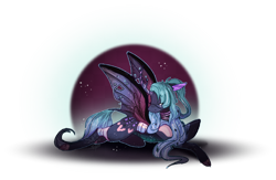 Size: 1084x708 | Tagged: safe, artist:shiroikitten, oc, oc only, oc:themis, changedling, changeling, female, prone, simple background, solo, transparent background