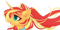 Size: 1800x900 | Tagged: safe, artist:vird-gi, sunset shimmer, pony, unicorn, g4, clothes, cute, female, mare, scarf, shimmerbetes, simple background, solo, white background