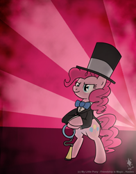Size: 1842x2348 | Tagged: safe, artist:digiral, pinkie pie, earth pony, pony, g4, bipedal, female, hat, solo, top hat