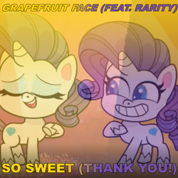 Size: 2000x2000 | Tagged: safe, artist:grapefruitface1, rarity, pony, unicorn, g4.5, my little pony: pony life, double pony, gradient background, happy, high res, pony life accurate, self ponidox, show accurate, single cover, smiling, song
