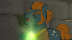 Size: 1920x1080 | Tagged: safe, screencap, rogue (g4), earth pony, pony, daring doubt, g4, glowing, male, solo, stallion, truth talisman