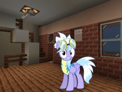 Size: 2048x1536 | Tagged: safe, artist:tomfraggle, artist:topsangtheman, cloudchaser, pegasus, pony, g4, female, house, looking at you, minecraft, solo