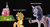 Size: 1400x746 | Tagged: safe, artist:jellymaggot, applejack, granny smith, red gala, twilight sparkle, earth pony, pony, unicorn, g4, always has been, apple family member, chair, female, gun, imminent death, imminent murder, mare, meme, reality sucks, sad but true, sweet apple acres, toy, unicorn twilight, weapon