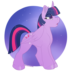 Size: 2000x2000 | Tagged: safe, artist:onecoolmule, twilight sparkle, alicorn, pony, g4, confused, cute, emala jiss challenge, female, folded wings, high res, mare, solo, twilight sparkle (alicorn), wings