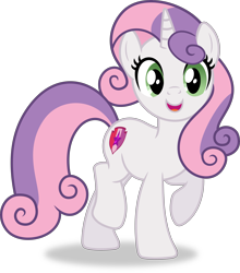 Size: 4159x4719 | Tagged: safe, artist:kojibiose, sweetie belle, pony, unicorn, g4, growing up is hard to do, absurd resolution, cute, diasweetes, female, happy, looking at you, mare, older, older sweetie belle, raised leg, simple background, smiling, transparent background, vector