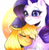 Size: 490x501 | Tagged: safe, artist:demon-ld, applejack, rarity, g4, blushing, digital art, eyebrows, eyes closed, female, heart eyes, hug, lesbian, makeup, ship:rarijack, shipping, tumblr, wingding eyes