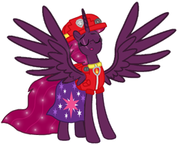 Size: 1303x1058 | Tagged: safe, artist:徐詩珮, fizzlepop berrytwist, tempest shadow, alicorn, pony, series:sprglitemplight diary, series:sprglitemplight life jacket days, series:springshadowdrops diary, series:springshadowdrops life jacket days, g4, alicornified, alternate universe, base used, clothes, cute, cutie mark, cutie mark on clothes, dress, ethereal mane, eye scar, eyelashes, female, helmet, mare, marshall (paw patrol), older, older tempest shadow, open mouth, paw patrol, paw prints, race swap, scar, simple background, solo, starry mane, tempestbetes, tempesticorn, transparent background