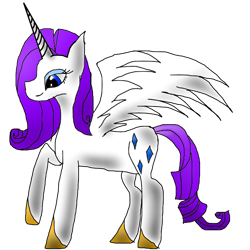 Size: 1000x1000 | Tagged: safe, artist:xx-stripedfur-xx, rarity, alicorn, pony, g4, alicornified, female, race swap, raricorn, solo