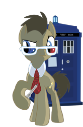 Size: 627x951 | Tagged: safe, artist:ripped-ntripps, doctor whooves, time turner, earth pony, pony, g4, 3d glasses, doctor who, male, simple background, solo, sonic screwdriver, stallion, tardis, the doctor, transparent background