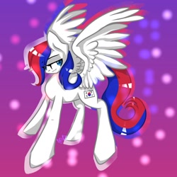 Size: 1024x1024 | Tagged: safe, artist:kiwwsplash, oc, oc only, pegasus, pony, abstract background, ponified, solo, south korea