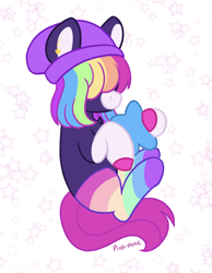 Size: 700x900 | Tagged: safe, artist:pink-pone, oc, oc only, earth pony, pony, beanie, hat, solo, stars