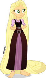 Size: 3573x6080 | Tagged: safe, artist:sacrifice02, applejack, human, equestria girls, g4, crossover, female, hair, long hair, magic, princess, rapunzel, simple background, solo, tangled (disney), transparent background