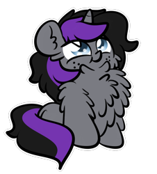 Size: 1777x1963 | Tagged: safe, artist:php142, oc, oc only, oc:purple flame, pony, unicorn, chest fluff, commission, cute, fluffy, male, your character here