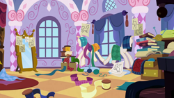 Size: 1280x720 | Tagged: safe, screencap, g4, season 2, sisterhooves social, background, carousel boutique, liminal space, no pony, rarity's bedroom, scenic ponyville