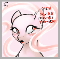 Size: 539x530 | Tagged: safe, artist:dark_nidus, pony, advertisement, blushing, commission, solo, your character here