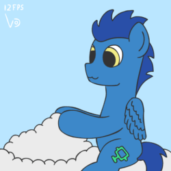 Size: 800x800 | Tagged: safe, artist:vohd, oc, oc only, pegasus, pony, :3, animated, cloud, cute, frame by frame, pottery, sky, solo