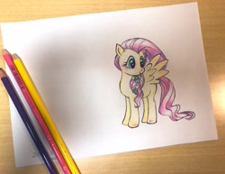 Size: 2047x1581 | Tagged: safe, artist:kanashiona, fluttershy, pony, g4, colored pencil drawing, female, solo, traditional art