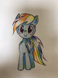 Size: 1536x2048 | Tagged: safe, artist:kanashiona, rainbow dash, pony, g4, colored pencil drawing, female, solo, traditional art