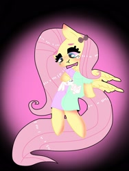 Size: 1536x2048 | Tagged: safe, artist:chocolate11451, angel bunny, fluttershy, g4, clothes, dress